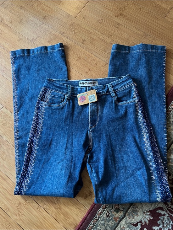 Rodeo Quincy Denim - Rodeo Quincy Lucky Rhinestone Showgirl Spark jeans NWT